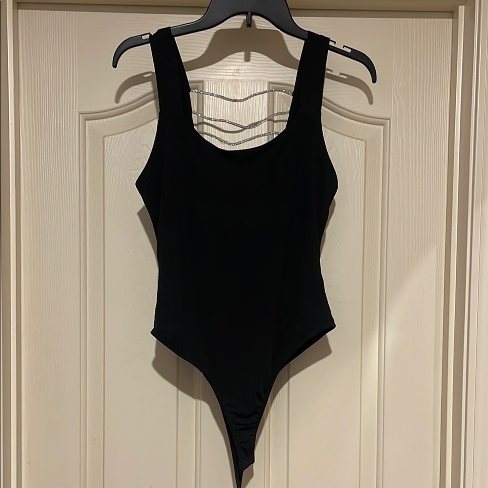 Buckle Black Strappy Bodysuit